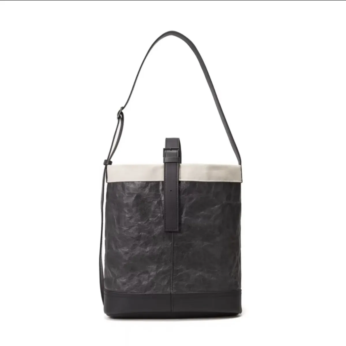 Black & White Plant Fiber Paper Handbag